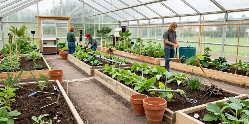 Aménager l'intérieur d'une serre permaculture : créer des zones productives sans électricité ni budget pharaonique